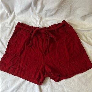 Old Navy High Waist Red Women's Paperbag Shorts